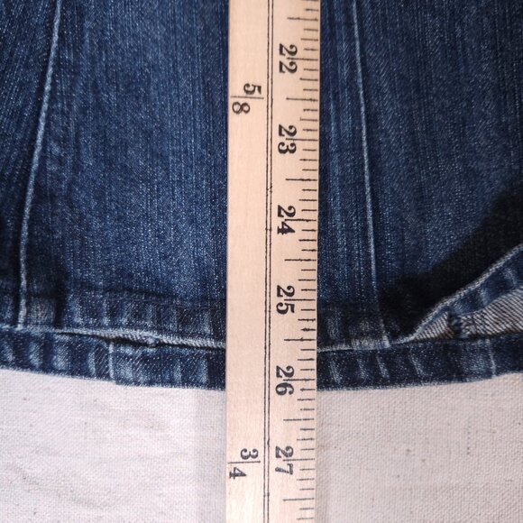 Garnet Hill Blue Jean Skirt Womens Size 12 Denim Pockets A-Line Cowboy Core - Picture 5 of 12